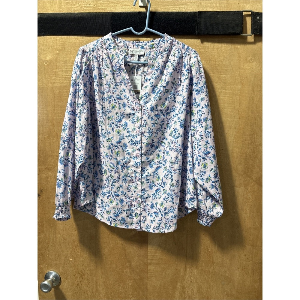 Jessica Simpson Plus 1X Rowen Button Front Shirt‎ Flouncy Cottagecore NWT Top